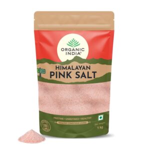 a tata product organic india pink rock salt, 1kg pouch