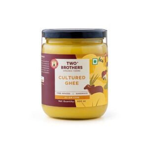 two brothers organic farms a2 ghee (500 ml) |free grazed, grass fed desi gir cows | traditional bilona method | pure, natural and healthy ghee | farm made a2 cow ghee with probiotics for gut health
